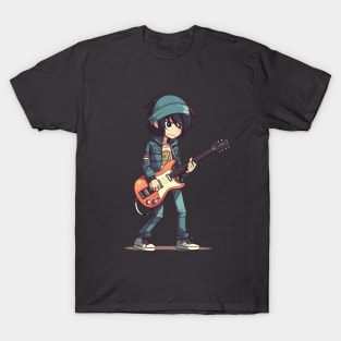 A boy playing his favourite guitar T-Shirt